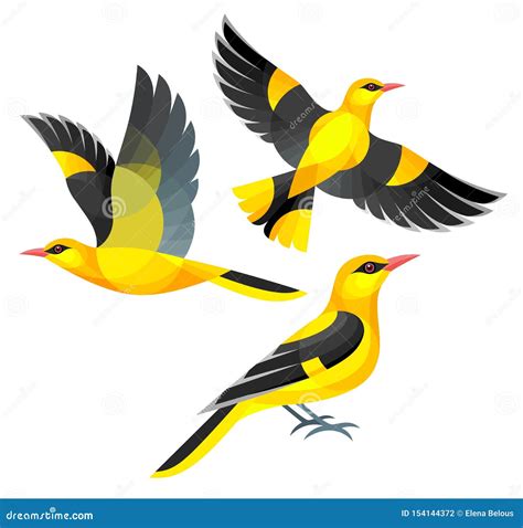 Stylized Birds Orioles Stock Illustration Illustration Of Nature