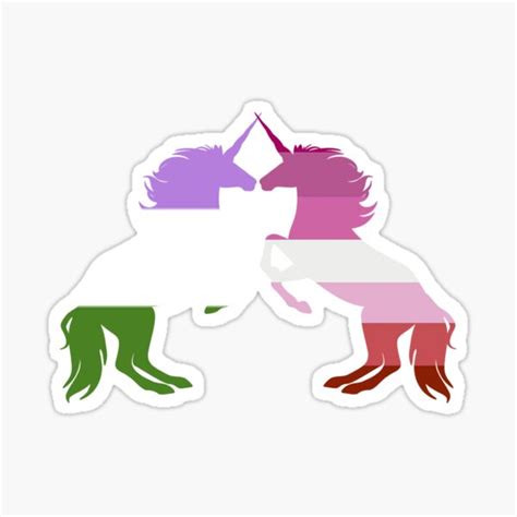 Genderqueer Lesbian Pride Unicorns Sticker For Sale By Shaneisadragon