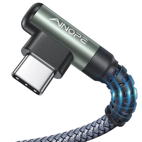 Ainope 31a Fast Charging Right Angle Durable Nylon Braided Type C