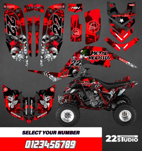 Yamaha Raptor 660 660r Full Graphics Decals Stickers Kit Atv Ebay