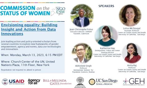 Center On Gender Equity And Health At Uc San Diego On Linkedin Ngocsw67 Csw67 Genderequity