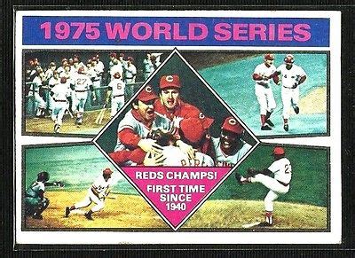 1975 WORLD SERIES w/LINE UPS and PLAYER STATS~ REDS vs. RED SOX~ 1976 ...