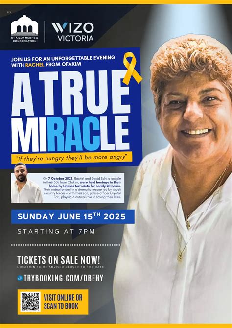 A True Miracle – An Evening with Rachel from Ofakim in Melbourne - The