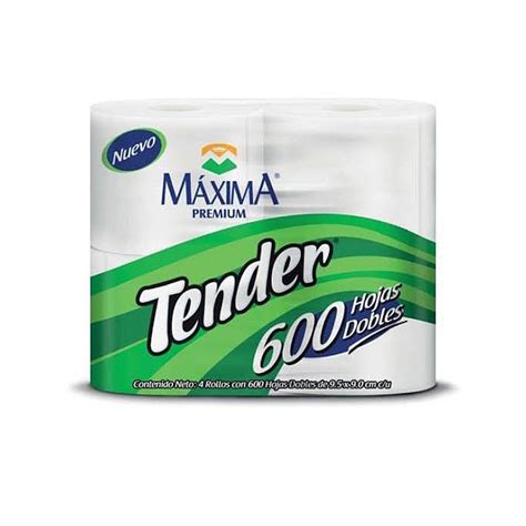 Papel Higiënico Tender 30 Rollos 600 Hojas Dobles C u