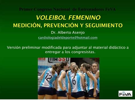 PPT VOLEIBOL FEMENINO MEDICI N PREVENCI N Y SEGUIMIENTO Dr Alberto