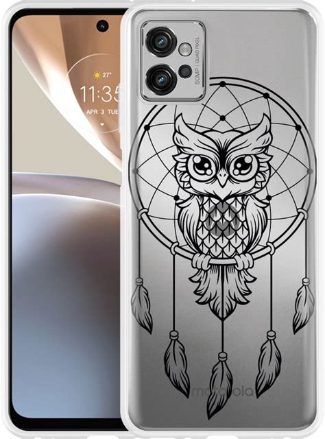 Motorola Moto G32 Hoesje Dream Owl Mandala Black Designed By Cazy Bol