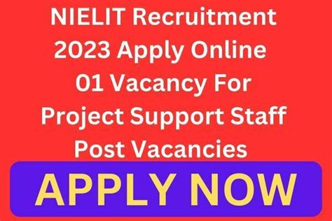 Nielit Recruitment Apply Online Vacancy For Project Support