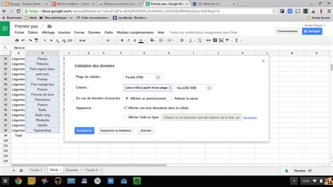 Cr Er Une Liste D Roulante Sur Google Sheet Depuis Chromebook