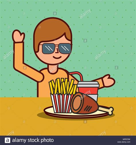 Ni O Comiendo Comida Chatarra Im Genes Vectoriales De Stock Alamy