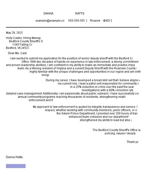 Deputy Sheriff Cover Letter Examples Templates Writing Tips