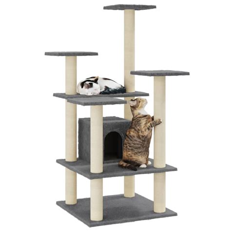 Arbre à chat avec griffoirs en sisal Gris foncé 110 cm YAZO SHOP