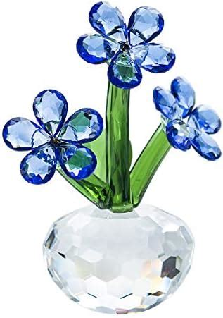 H D HYALINE DORA Crystal Forget Me Not Flower Figurines Glass Dream