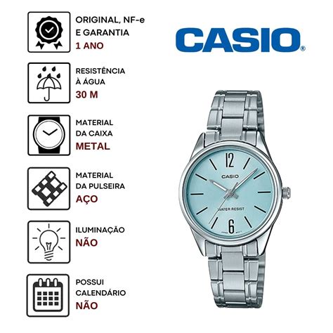 Tokaia Importados Rel Gio Casio Feminino Anal Gico Prata Ltp V D Budf