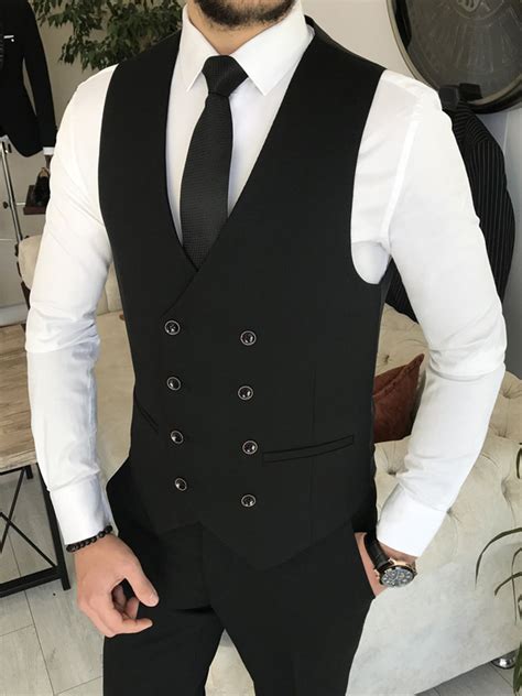 Black Slim Fit Groom Wedding Suit For Men By