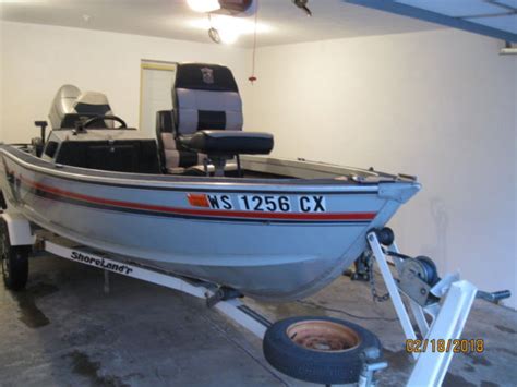 1993 Honda 4 Stroke And 1992 16 Alumacraft Boat And Trailer Used