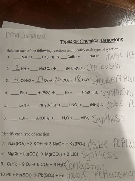 Answered Mia Jannuzzi Types Of Chemical Bartleby