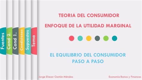 Teor A Del Consumidor Enfoque De La Utilidad Marginal Parte El