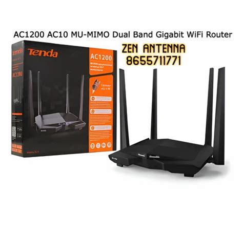 Wireless Or Wi Fi 4 Port TENDA AC 1200 Mbps Wifi Ethernet AC10 Dual