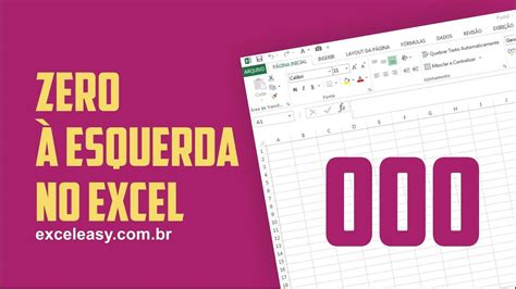 Como Incluir Zero A Esquerda No Excel