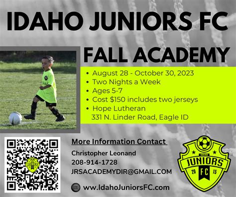 Idaho Juniors Fall Academy Idaho Juniors Youth Soccer Club