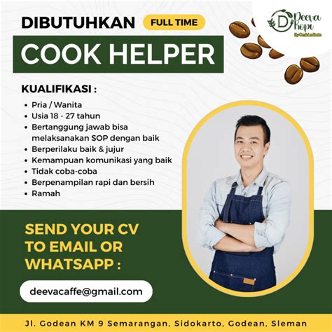 Lowongan Kerja Cook Helper Di Deeva Kopi LokerJogja ID