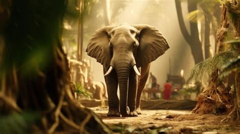 Premium AI Image | Elephant in jungle UHD wallpaper