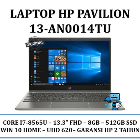 Jual Laptop HP Pavilion 13 An0014TU I7 8565U 13 3Inch FHD 8GB