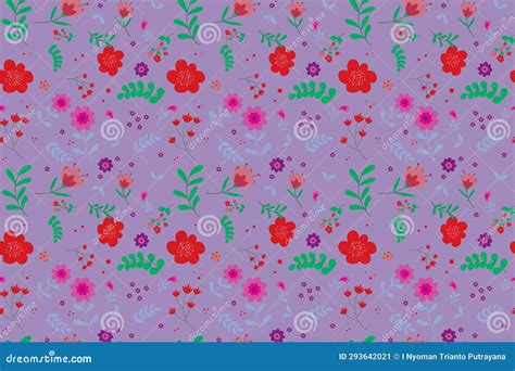 Abstract Flat Hand Draw Floral Pattern Background Stock Vector