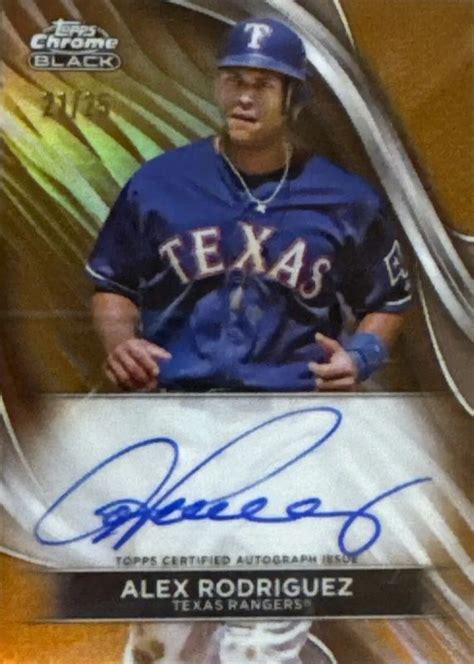 Alex Rodriguez Topps Chrome Black Cba Ar Autographs Orange