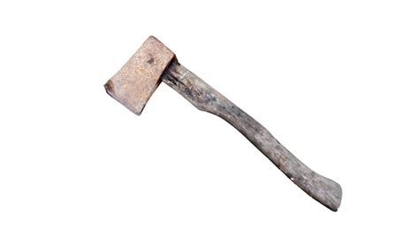 Premium Photo Old Rusty Axe With Old Wood Isolated On A White Background