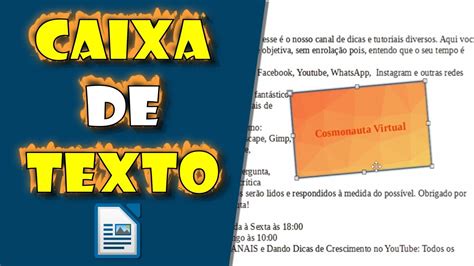 Inserir Caixa De Texto No Libreoffice Writer Youtube