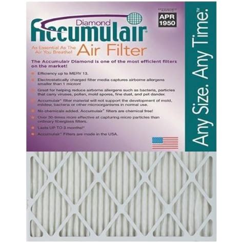 FD16X25 Furnace Filters Diamond 16x25x1 (15.5x24.5) MERV 13 Air (2 Pack) - | eBay