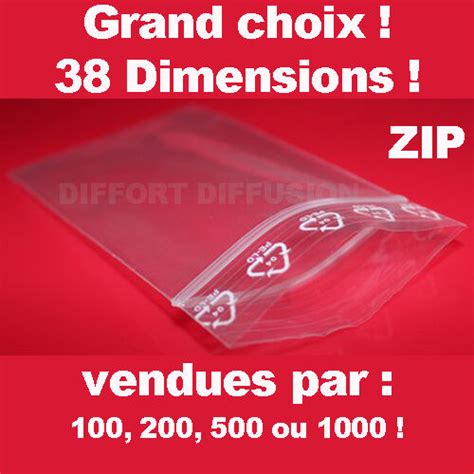 Lot De Sachet Plastique Fermeture Zip Transparent Pochon Pochette