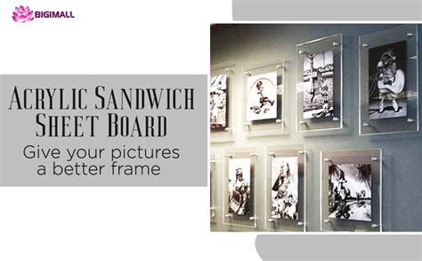 BIGIMALL Acrylic Sandwich Sheet Board For Display Ads Posters Pictures