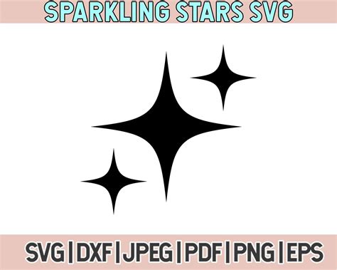 Sparkle Svg Sparkling Stars Svg Star Effect Dxf Twinkle Etsy Star