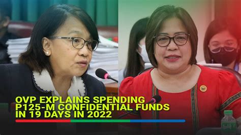 Ovp Explains Spending P M Confidential Funds In Days In