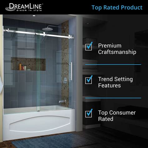 Dreamline Enigma Air 56 In To 60 In W Frameless Brushed Stainless Steel