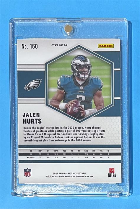 Jalen Hurts Rare Gold Refractor Prizm Investment Card Mosaic Ssp Super