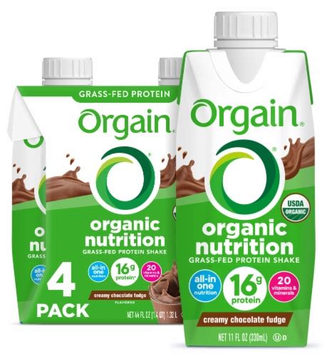 Orgain® Creamy Chocolate Fudge Organic Nutritional Shake 4 Ct 11 Fl Oz King Soopers