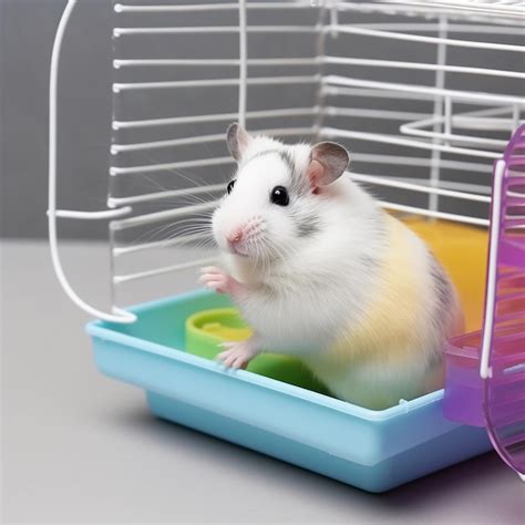 premium ai image  hamster   cage    pink ring