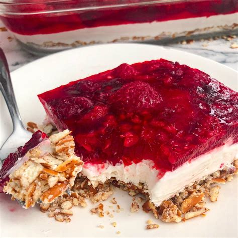 Raspberry Pretzel Jello Salad Modernmealmakeover