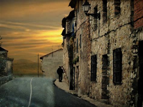 Wallpaper Road Man Night Dark Spain Alone Peace Village Heart