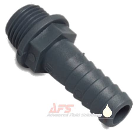 Pp Grey Bsp Male Thread X Mm Hose Tail Polypropylene