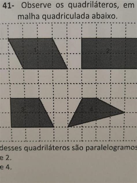 Observe Os Quadril Teros Em Cinza Na Malha Quadriculada Abaixo