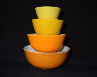 Pyrex Daisy Mixing Bowl Set Etsy