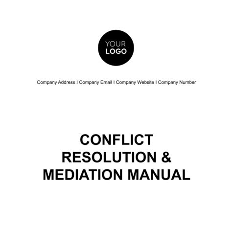 Conflict Resolution And Mediation Manual Hr Template Edit Online