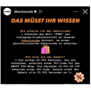 About You Rabatt Auf Alles Durch Rabattcode Ber Instagram