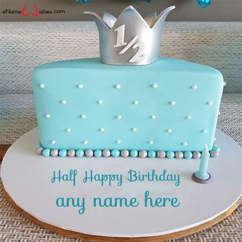 Little Prince Half Birthday Cake With Name Edit Name Birthday Cakes