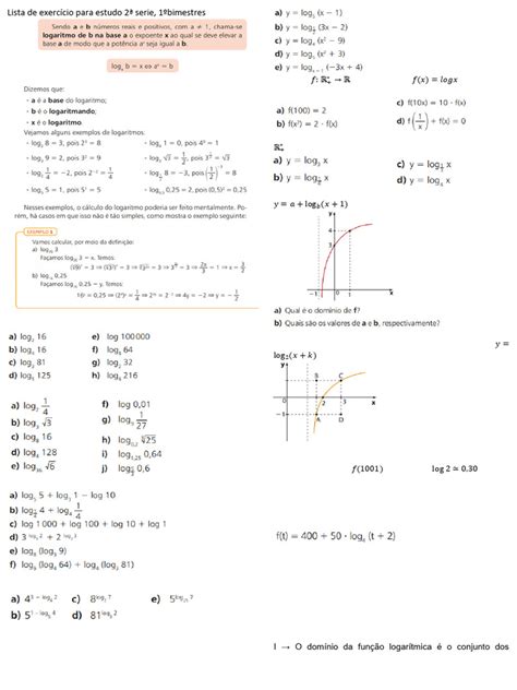 Exercício De Logaritmo Pdf - Exercícios de Logaritmo Básico | PDF | Logaritmo | Função (Matemática)