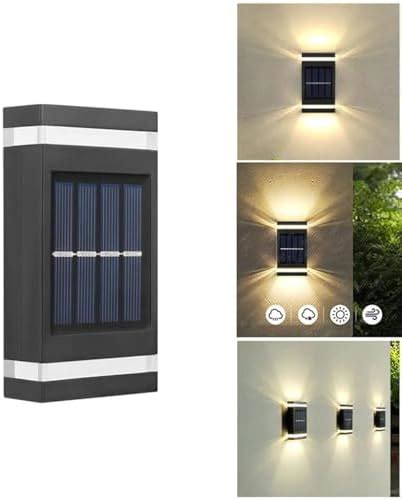 4x Arandela Solar 2 Focos Parede Slim 6 Fachos Led Externa Muro Ip64